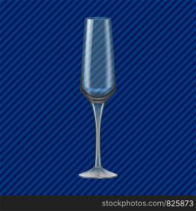 Flute glass concept background. Realistic illustration of flute glass vector concept background for web design. Flute glass concept background, realistic style
