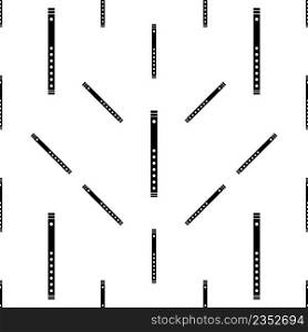 Flute Icon Seamless Pattern, Musical Instrument Icon Vector Art Illustration