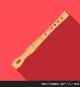Flute instrument icon. Flat illustration of flute instrument vector icon for web design. Flute instrument icon, flat style