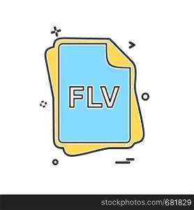 FLV file type icon design vector