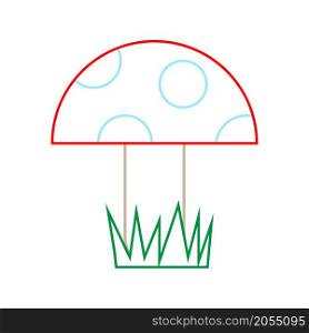 Fly agaric. Outline silhouette. Grass sign. Mushroom icon. Forest plant. Shadow effect. Vector illustration. Stock image. EPS 10.. Fly agaric. Outline silhouette. Grass sign. Mushroom icon. Forest plant. Shadow effect. Vector illustration. Stock image.