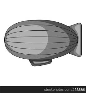 Fly airship icon in monochrome style isolated on white background vector illustration. Fly airship icon monochrome
