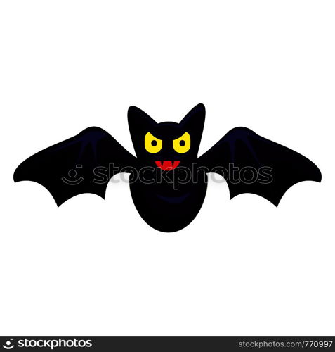 Fly bat icon. Cartoon of fly bat vector icon for web design. Fly bat icon, cartoon style