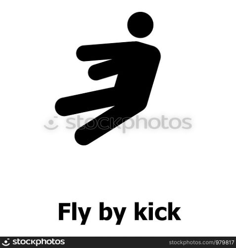 Fly by kick icon. Simple illustration of fly by kick vector icon for web. Fly by kick icon, simple style