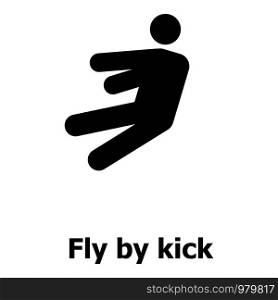 Fly by kick icon. Simple illustration of fly by kick vector icon for web. Fly by kick icon, simple style