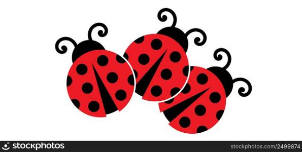Fly flying ladybug. Vector dotted or polka dot pattern. Let spring begin. ladybug sign represents protection, resistance, luck and prosperity, but also the symbol of senseless violence.
