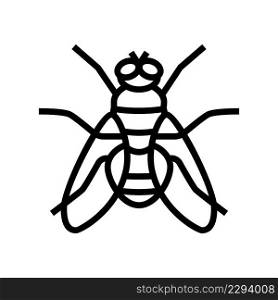 fly insect line icon vector. fly insect sign. isolated contour symbol black illustration. fly insect line icon vector illustration