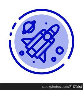Fly, Missile, Science Blue Dotted Line Line Icon
