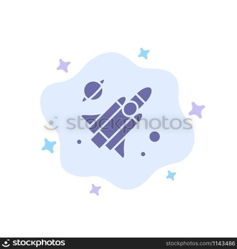 Fly, Missile, Science Blue Icon on Abstract Cloud Background