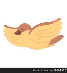 Fly sparrow icon cartoon vector. Tree bird. Small character. Fly sparrow icon cartoon vector. Tree bird