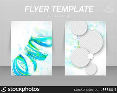 Flyer back and front design template with circles