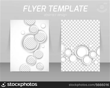 Flyer back and front design template with white circles