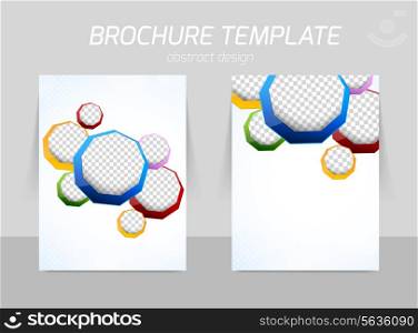 Flyer back and front template design with hexagons