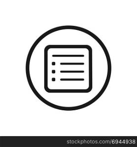 Flyer line icon with a circle on a white background. Vector illustration
