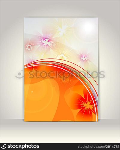 Flyer or brochure template, flower colorful design