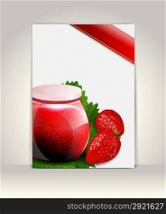 Flyer or brochure template, strawberry design