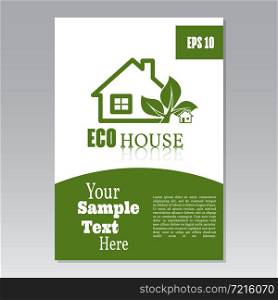Flyer or cover design green house. Brochure or report for business, template vector. Ecology concept.