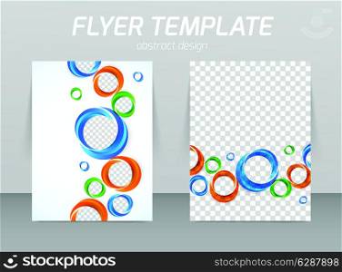 Flyer template abstract design with colorful circles
