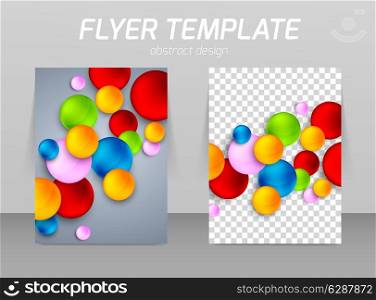 Flyer template abstract design with colorful spheres