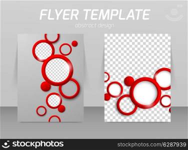 Flyer template abstract design with red circles