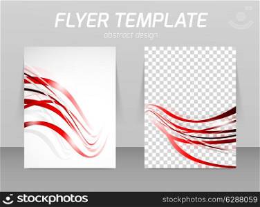 Flyer template abstract motion design with red lines