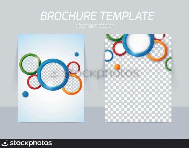 Flyer template back and front design with colorful circles