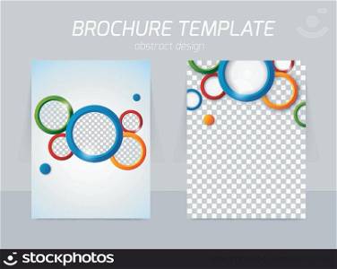 Flyer template back and front design with colorful circles