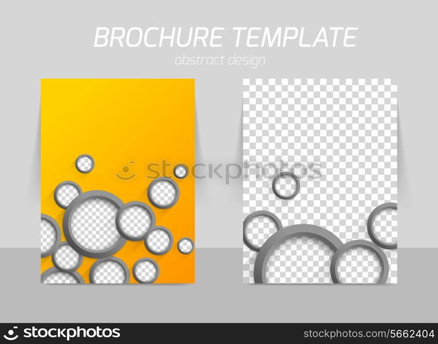 Flyer template back and front design with gray circles