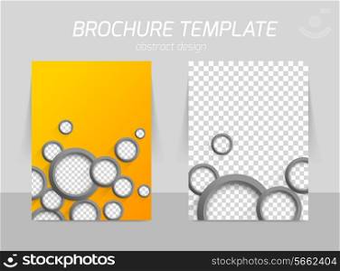 Flyer template back and front design with gray circles