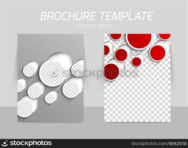 Flyer template back and front design with red circles