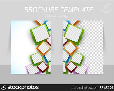Flyer template back and front design with squares