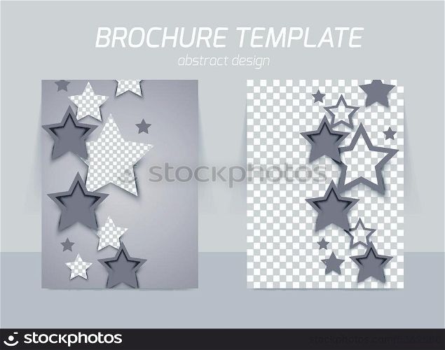 Flyer template back and front design with stars