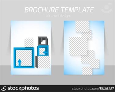 Flyer template design with 3d cubes and squares