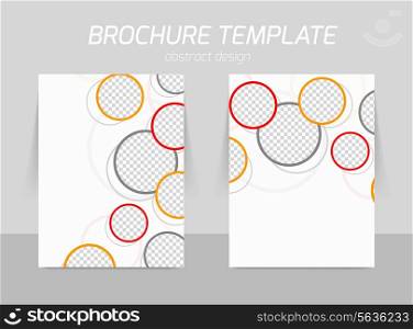 Flyer template design with gray red orange circles