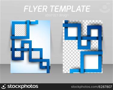 Flyer template with abstract spiral in square style