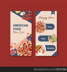 Flyer template with cooking design for brochure and advertise watercolor illustration