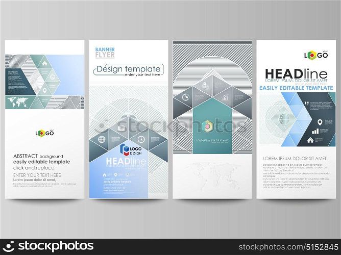 Flyers set, modern banners. Business templates. Cover design template, abstract vector layouts. Minimalistic background with lines. Gray color geometric shapes forming simple beautiful pattern.. Flyers set, modern banners. Business templates. Cover design template, easy editable abstract vector layouts. Minimalistic background with lines. Gray color geometric shapes forming simple beautiful pattern.