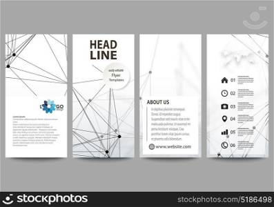 Flyers set, modern banners. Business templates. Cover design template, abstract vector layouts. DNA and neurons molecule structure. Medicine, science, technology concept. Scalable graphic.. Flyers set, modern banners. Business templates. Cover design template, easy editable abstract vector layouts. DNA and neurons molecule structure. Medicine, science, technology concept. Scalable graphic.