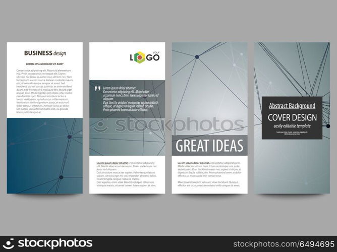 Flyers set, modern banners. Business templates. Cover design template, abstract vector layouts. DNA and neurons molecule structure. Medicine, science, technology concept. Scalable graphic.. Flyers set, modern banners. Business templates. Cover design template, easy editable abstract vector layouts. DNA and neurons molecule structure. Medicine, science, technology concept. Scalable graphic.