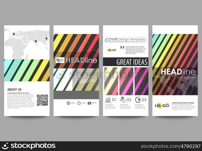 Flyers set, modern banners. Business templates. Cover design template, easy editable abstract flat layouts, vector illustration. Bright color rectangles, colorful design, geometric rectangular shapes forming abstract beautiful background