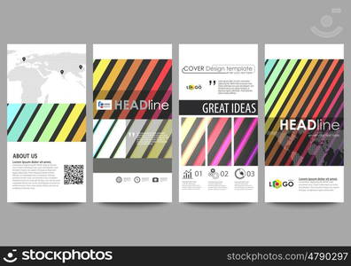 Flyers set, modern banners. Business templates. Cover design template, easy editable abstract flat layouts, vector illustration. Bright color rectangles, colorful design, geometric rectangular shapes forming abstract beautiful background