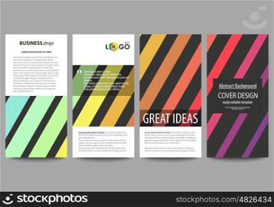Flyers set, modern banners. Business templates. Cover design template, easy editable abstract flat layouts, vector illustration. Bright color rectangles, colorful design, geometric rectangular shapes forming abstract beautiful background