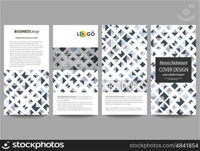 Flyers set, modern banners. Business templates. Cover design template, easy editable abstract flat layouts, vector illustration. Blue color pattern with rhombuses, abstract design geometrical vector background. Simple modern stylish texture.