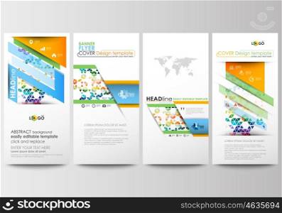 Flyers set, modern banners. Business templates. Cover design template, easy editable, abstract flat layouts. Abstract triangles, triangular background, modern colorful polygonal vector.