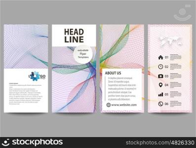 Flyers set, modern banners. Business templates. Cover design template, easy editable abstract vector layouts. Colorful design with waves forming abstract beautiful background.