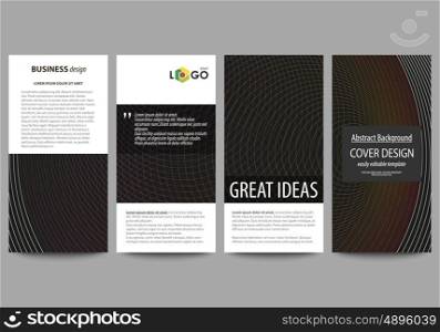 Flyers set, modern banners. Business templates. Cover design template, easy editable abstract vector layouts. Dark color modern abstract background with colorful circles.