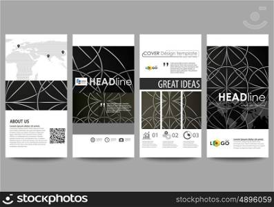 Flyers set, modern banners. Business templates. Cover design template, easy editable abstract vector layouts. Celtic pattern. Abstract ornament, geometric vintage texture, medieval classic ethnic style.