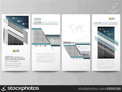 Flyers set, modern banners. Business templates. Cover design template, easy editable abstract vector layouts. Abstract infinity background, 3d structure with rectangles forming illusion of depth and perspective.