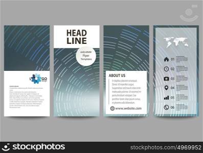 Flyers set, modern banners. Business templates. Cover design template, easy editable abstract vector layouts. Technology background in geometric style made from circles.. Flyers set, modern banners. Business templates. Cover design template, easy editable abstract vector layouts. Technology background in geometric style made from circles