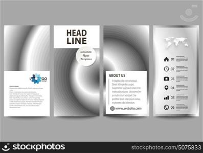 Flyers set, modern banners. Business templates. Cover design template, easy editable abstract vector layouts. Simple monochrome geometric pattern. Minimalistic background. Gray color shapes.. Flyers set, modern banners. Business templates. Cover design template, easy editable abstract vector layouts. Simple monochrome geometric pattern. Minimalistic background. Gray color shapes